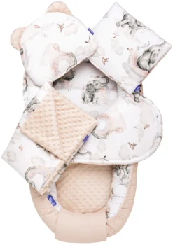 Paradis Des Éléphants & Ecru Minky D’émeraude Ensemble De 5 Pièces Confort