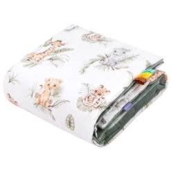 Amusement De La Savane & Velours Olive Couverture De Bébé 55x75cm