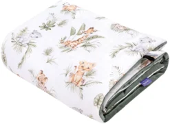 Amusement De La Savane & Velours Olive Couverture Pour Enfants 100x140cm