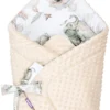 Paradis Des Éléphants & Ecru Minky Couverture D’emmaillotage