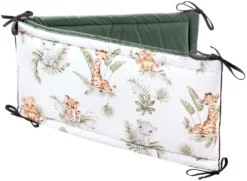 Amusement De La Savane & Velours Olive Pare-chocs De Lit Bébé XXL