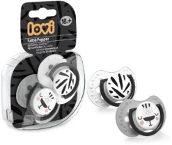 LOVI 2x Sucette En Silicone Pour Bébé 18 Mois+ | Pack De 2 , Salt & Pepper