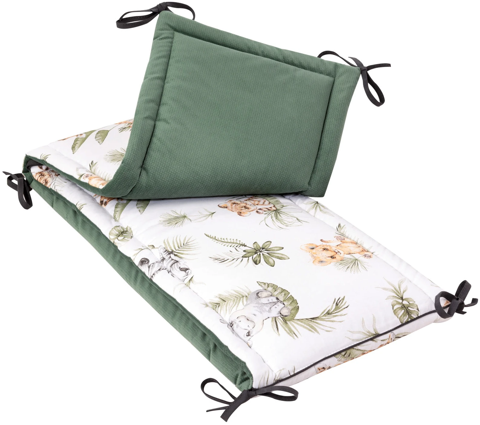 Amusement De La Savane & Velours Olive Pare-chocs De Lit Bébe – Image 2