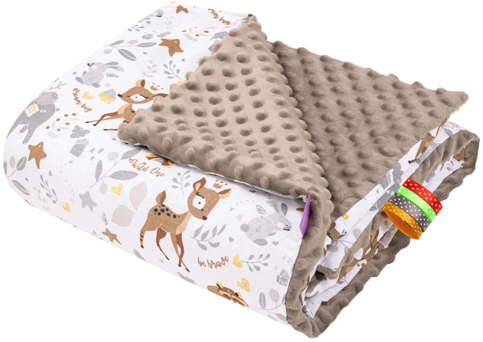 Forêt Magique & Mocha Minky Couverture De Bébé 75x100cm – Image 2