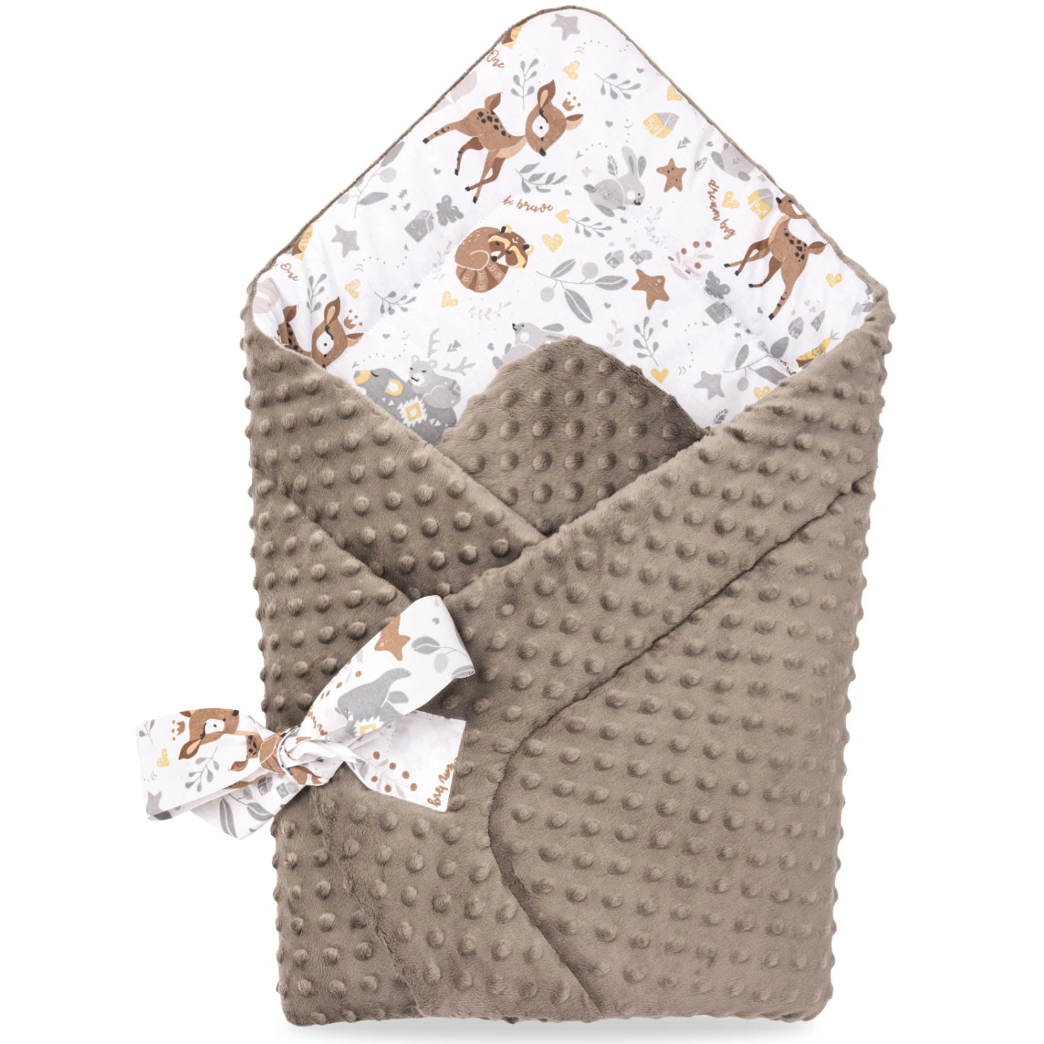 Forêt Magique & Mocha Minky Couverture D’emmaillotage 1 Forêt Magique & Mocha Minky Couverture D’emmaillotage