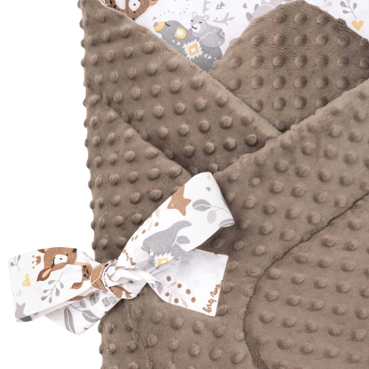 Forêt Magique & Mocha Minky Couverture D’emmaillotage 2 Forêt Magique & Mocha Minky Couverture D’emmaillotage – Image 2