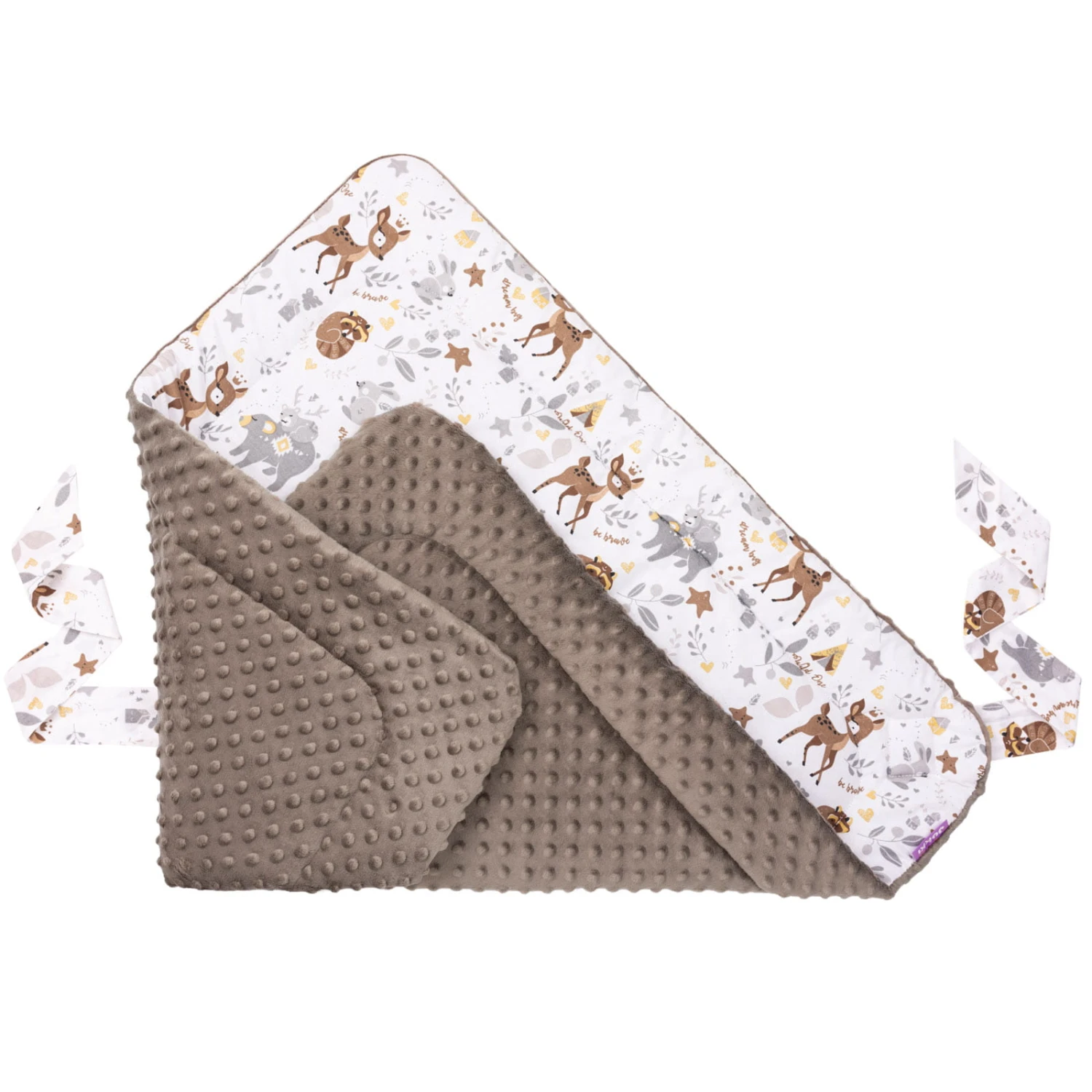 Forêt Magique & Mocha Minky Couverture D’emmaillotage 4 Forêt Magique & Mocha Minky Couverture D’emmaillotage – Image 4