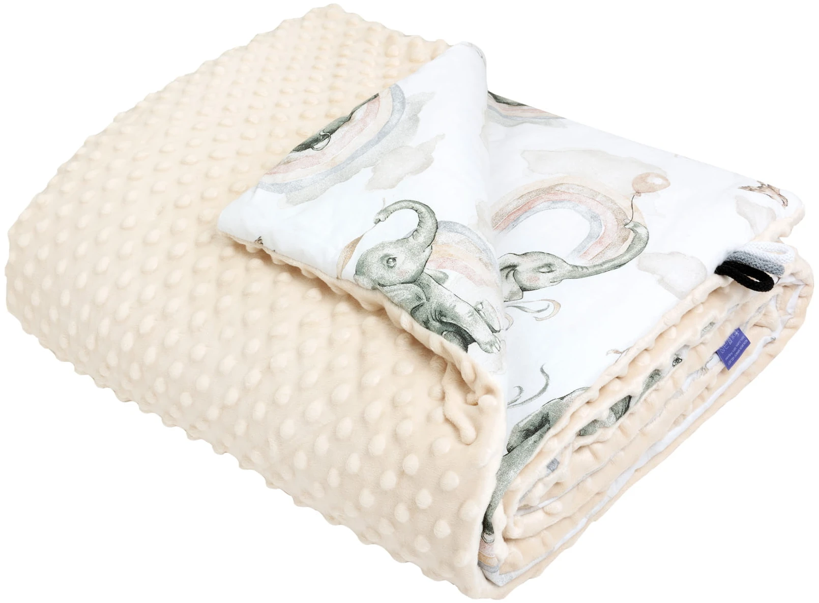 Paradis Des Éléphants & Ecru Minky Couverture Pour Enfants 100x140cm – Image 3