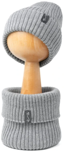 Cache-cou En Laine Mérinos Pour Enfants – Gris Mélangé -Bébés Produits Magasin 3 27