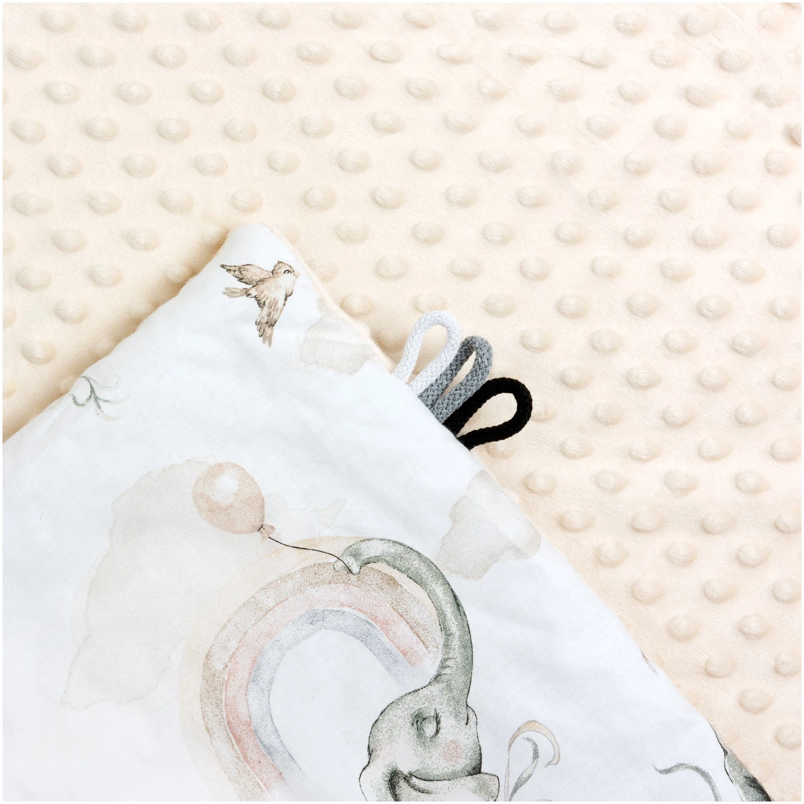 Paradis Des Éléphants & Ecru Minky Couverture Pour Enfants 100x140cm – Image 4