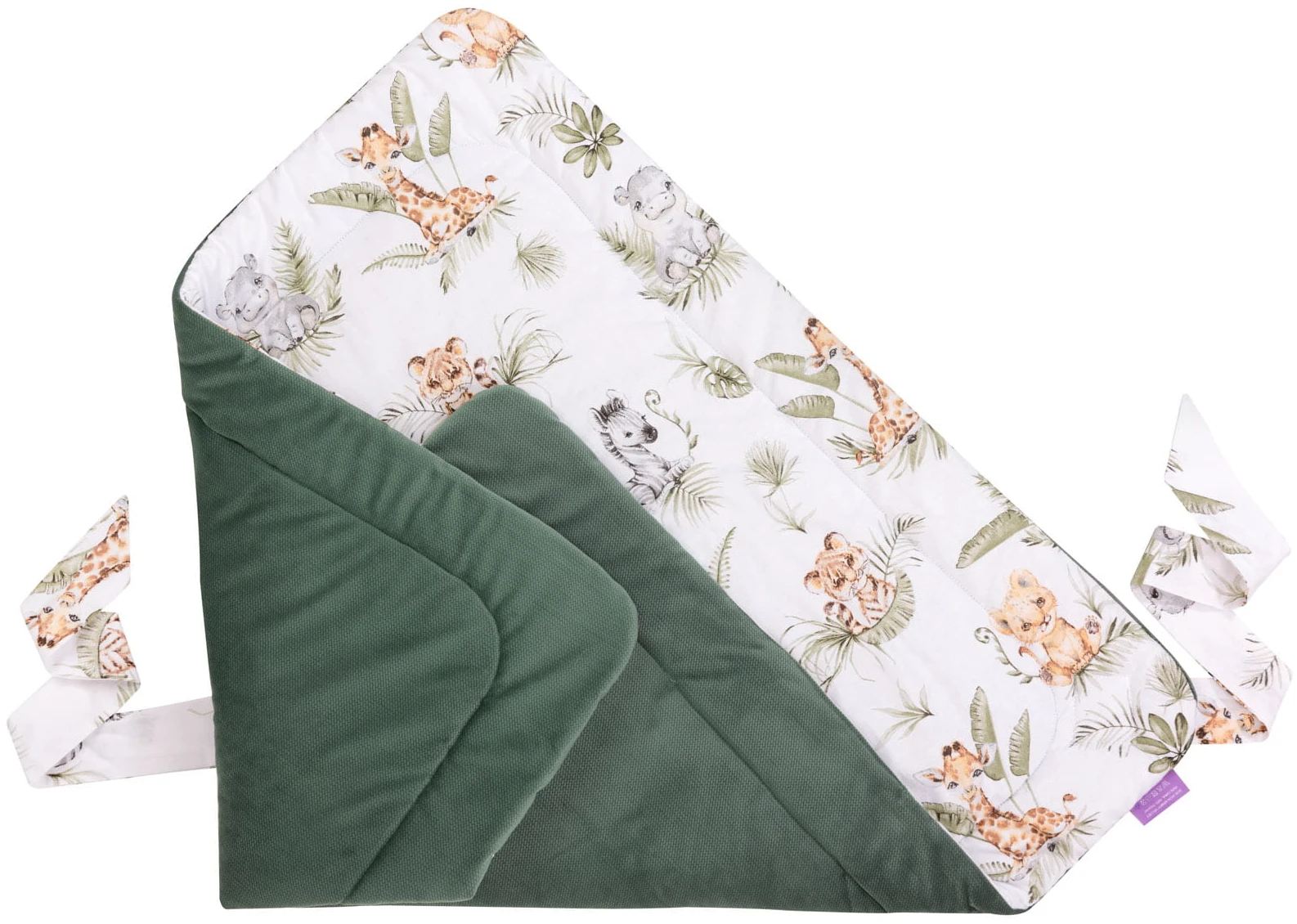 Amusement De La Savane & Velours Olive Couverture D’emmaillotage 4 Amusement De La Savane & Velours Olive Couverture D’emmaillotage – Image 4