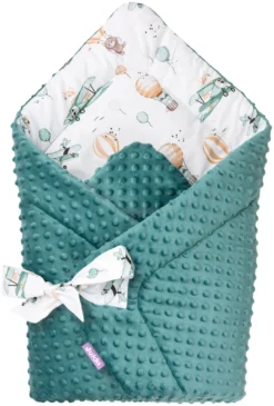 Voyage En Ballon & Minky D’émeraude Couverture D’emmaillotage