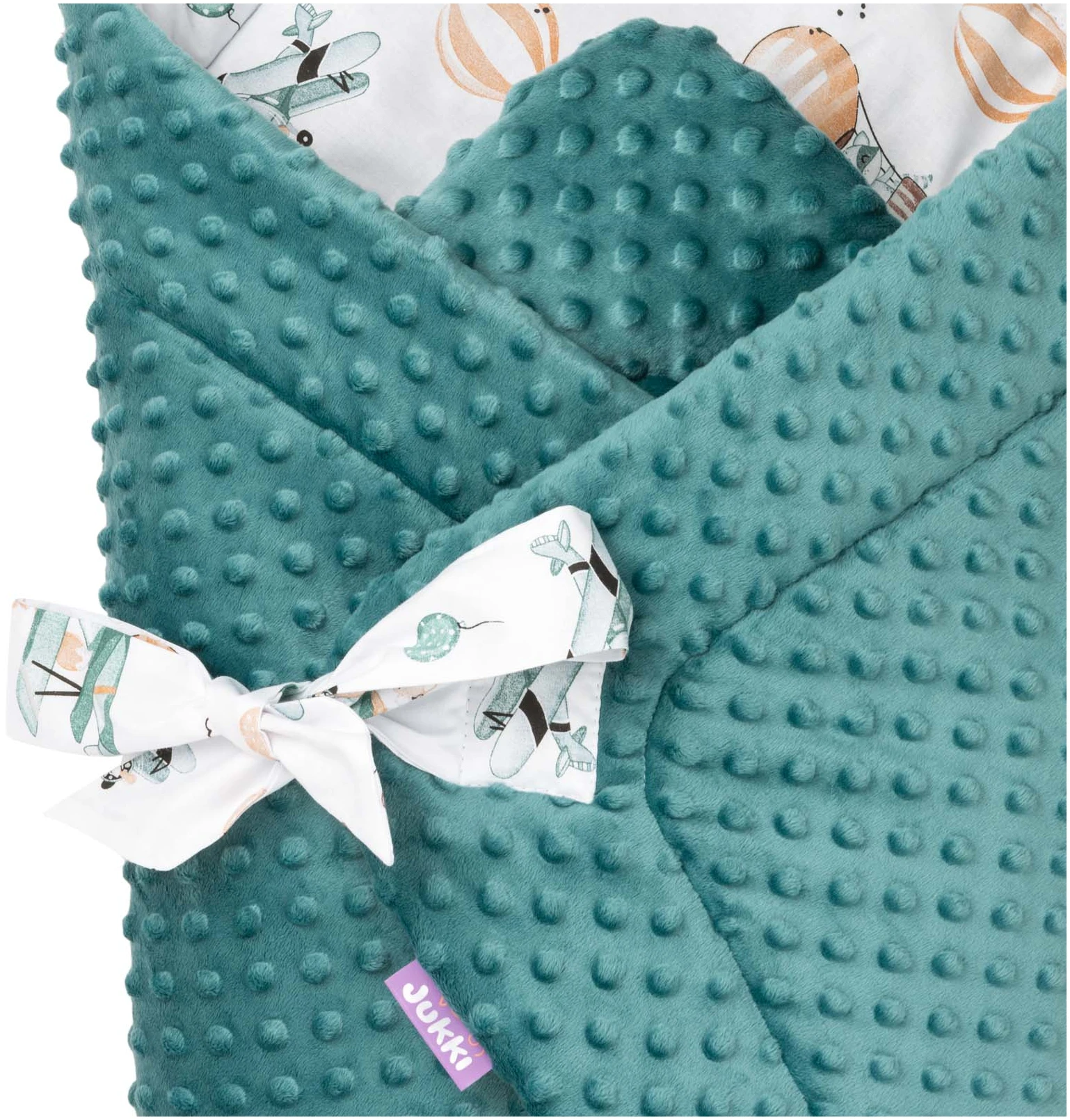 Voyage En Ballon & Minky D’émeraude Couverture D’emmaillotage – Image 3