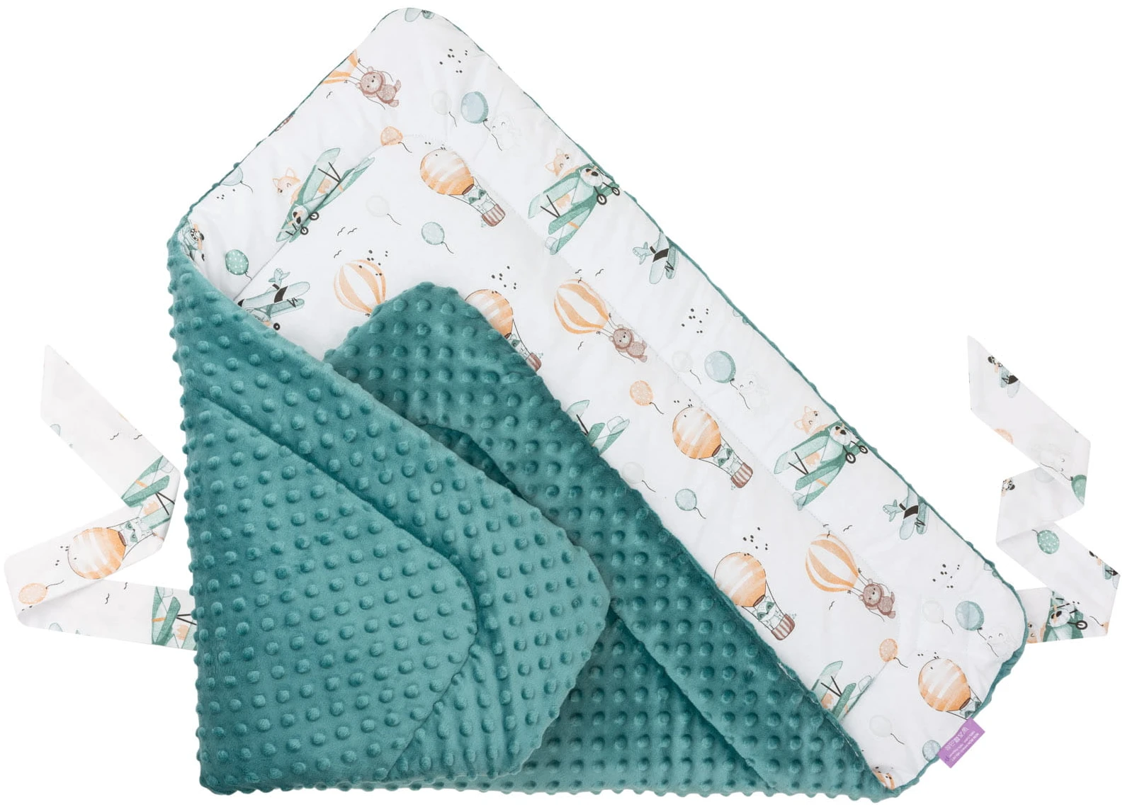 Voyage En Ballon & Minky D’émeraude Couverture D’emmaillotage – Image 4