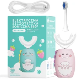Brosse à Dents Sonique Pour Enfants – 360 U-shape 2w1 – Rose