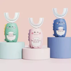 Brosse à Dents Sonique Pour Enfants – 360 U-shape 2w1 – Rose -Bébés Produits Magasin jukki baby care accessory sonic toothbrush pink 4