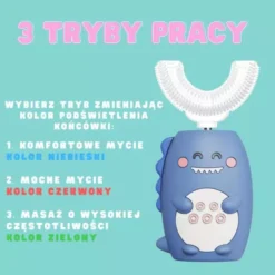 Brosse à Dents Sonique Pour Enfants – 360 U-shape 2w1 – Rose -Bébés Produits Magasin jukki baby care accessory sonic toothbrush pink 5