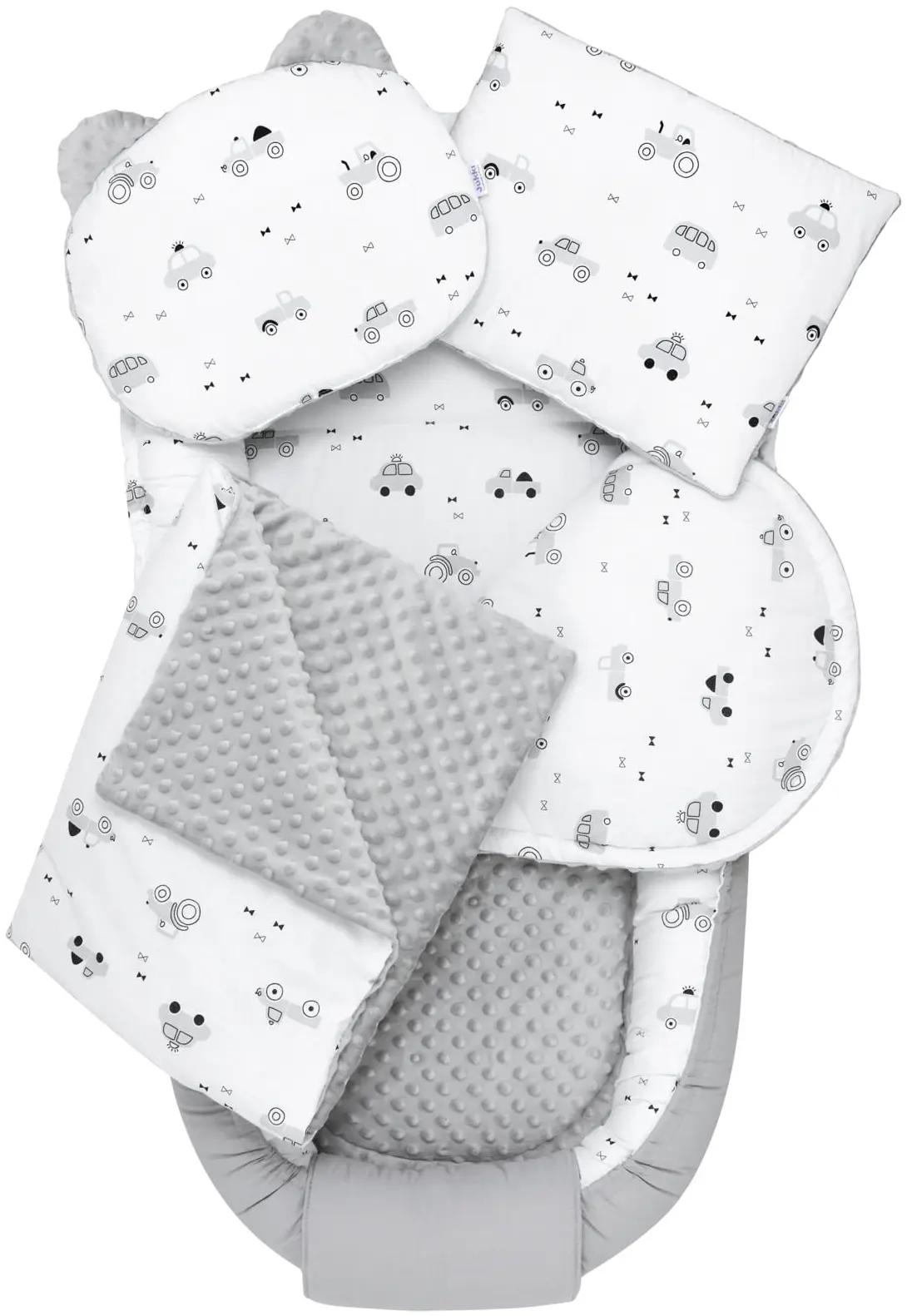 Cosy Ride & Light Grey Minky Ensembles De 5 Pièces XXL