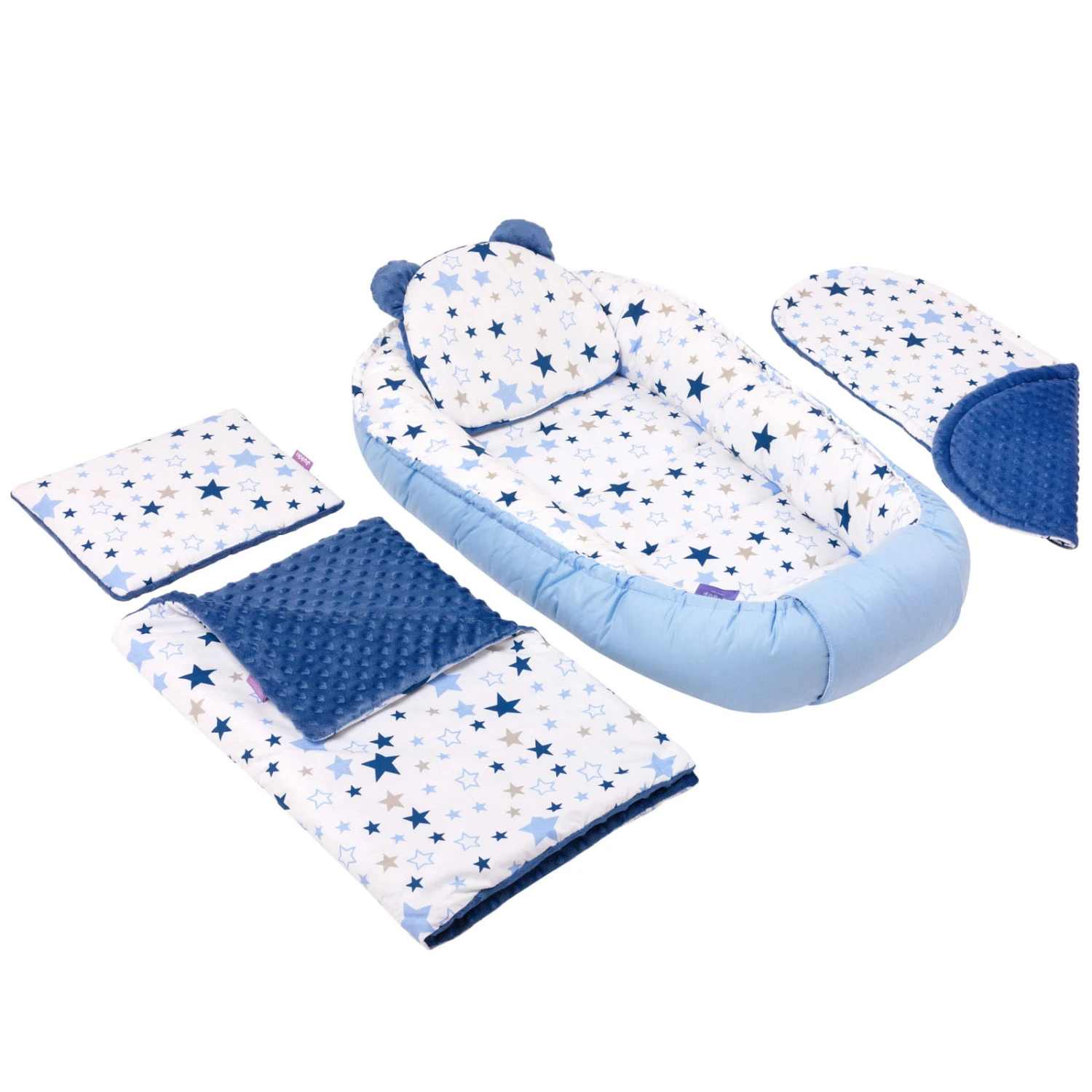 Voie Lactée & Minky Bleu Marin Ensemble De 5 Pièces Confort 2 Voie Lactée & Minky Bleu Marin Ensemble De 5 Pièces Confort – Image 2