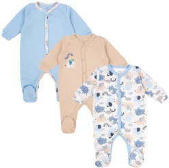 Grenouillères Lot De 3 „Blue Elephants”