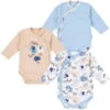 Body Bébé Enveloppe 3 Pièces „Blue Elephants”