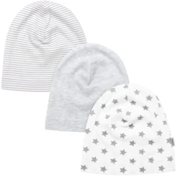 Bonnet Pour Bébé Lot De 3 “Basic Grey Melange”