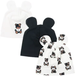 Bonnet Pour Bébé Lot De 3 “Black Teddy Bear”