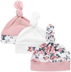 Bonnet Pour Bébé Lot De 3 “Roses”
