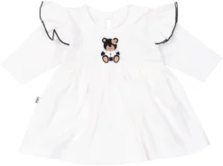 Robe Avec Body „Black Teddy Bear” – White