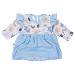 Robe Avec Body „Blue Elephants II”
