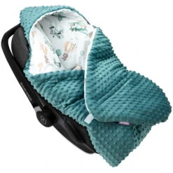 Voyage En Ballon & Minky D’émeraude Plaid Pour Siège Auto