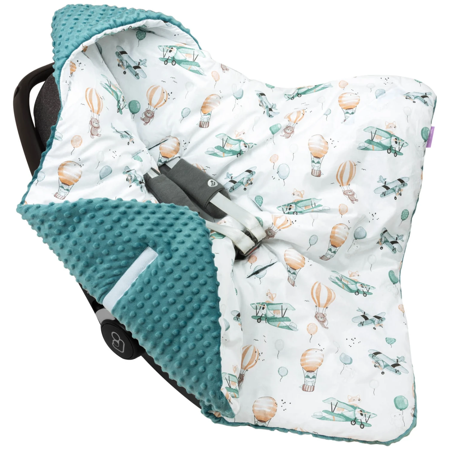 Voyage En Ballon & Minky D’émeraude Plaid Pour Siège Auto – Image 2