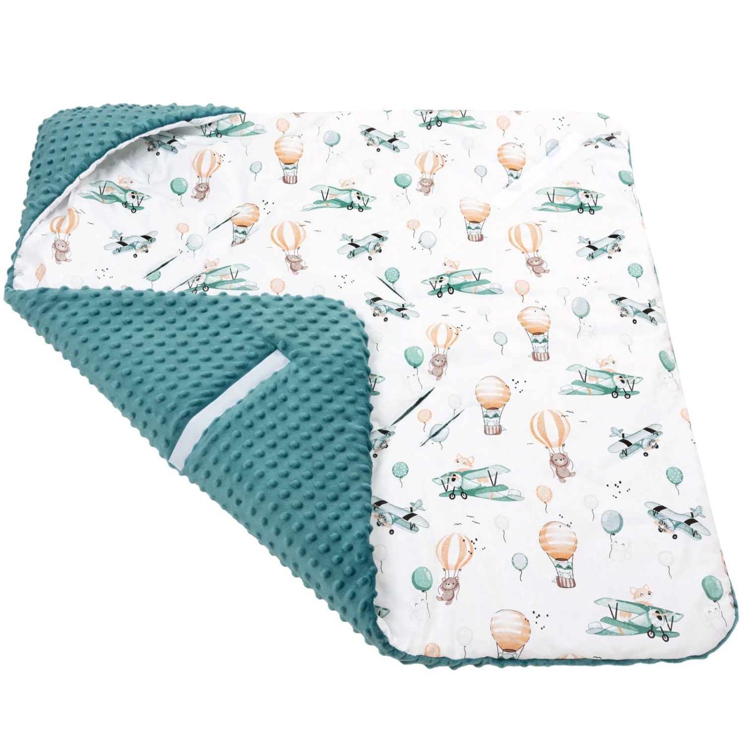 Voyage En Ballon & Minky D’émeraude Plaid Pour Siège Auto – Image 4