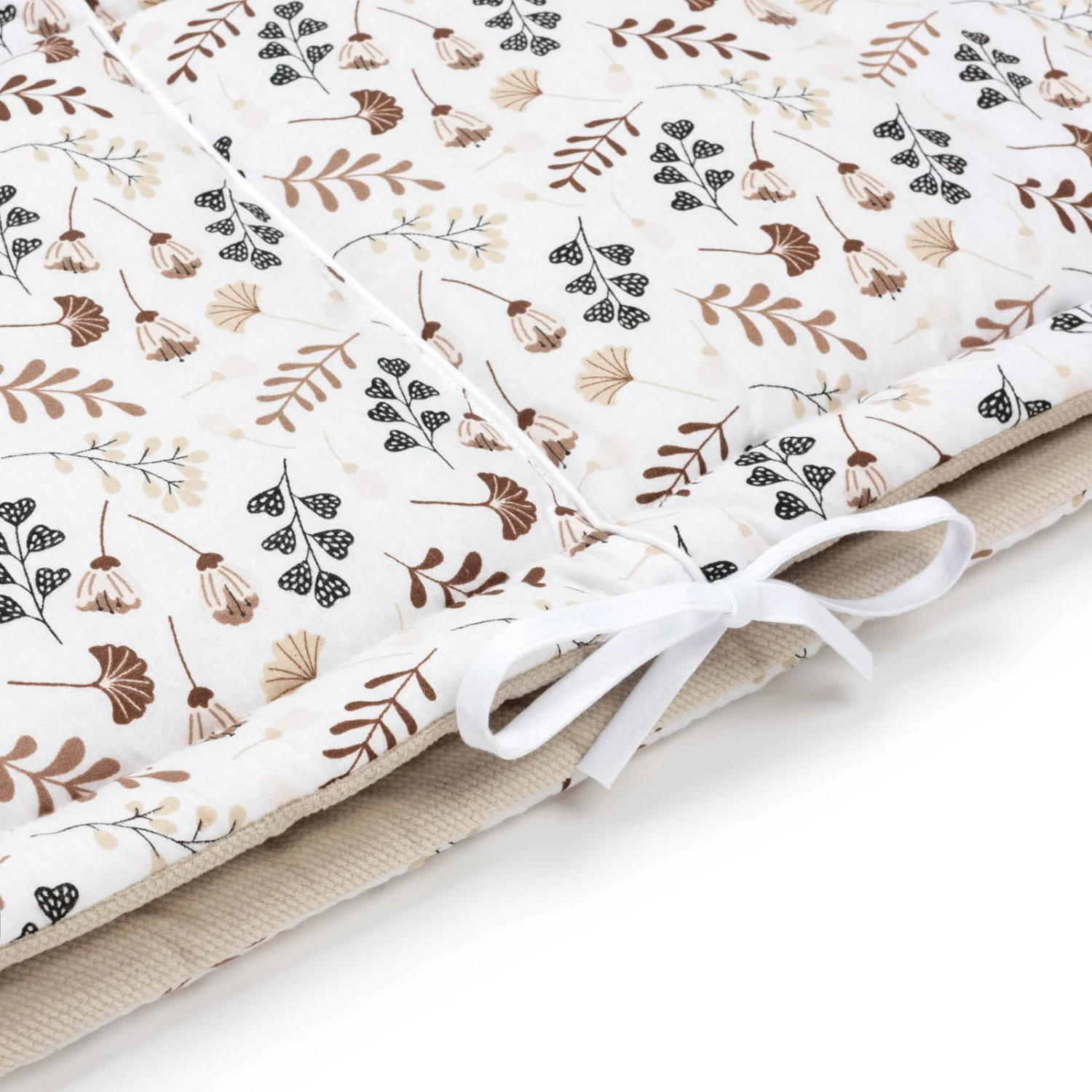 Boho Garden & Ecru Velvet Organisateur De Lit Bébé – Image 3