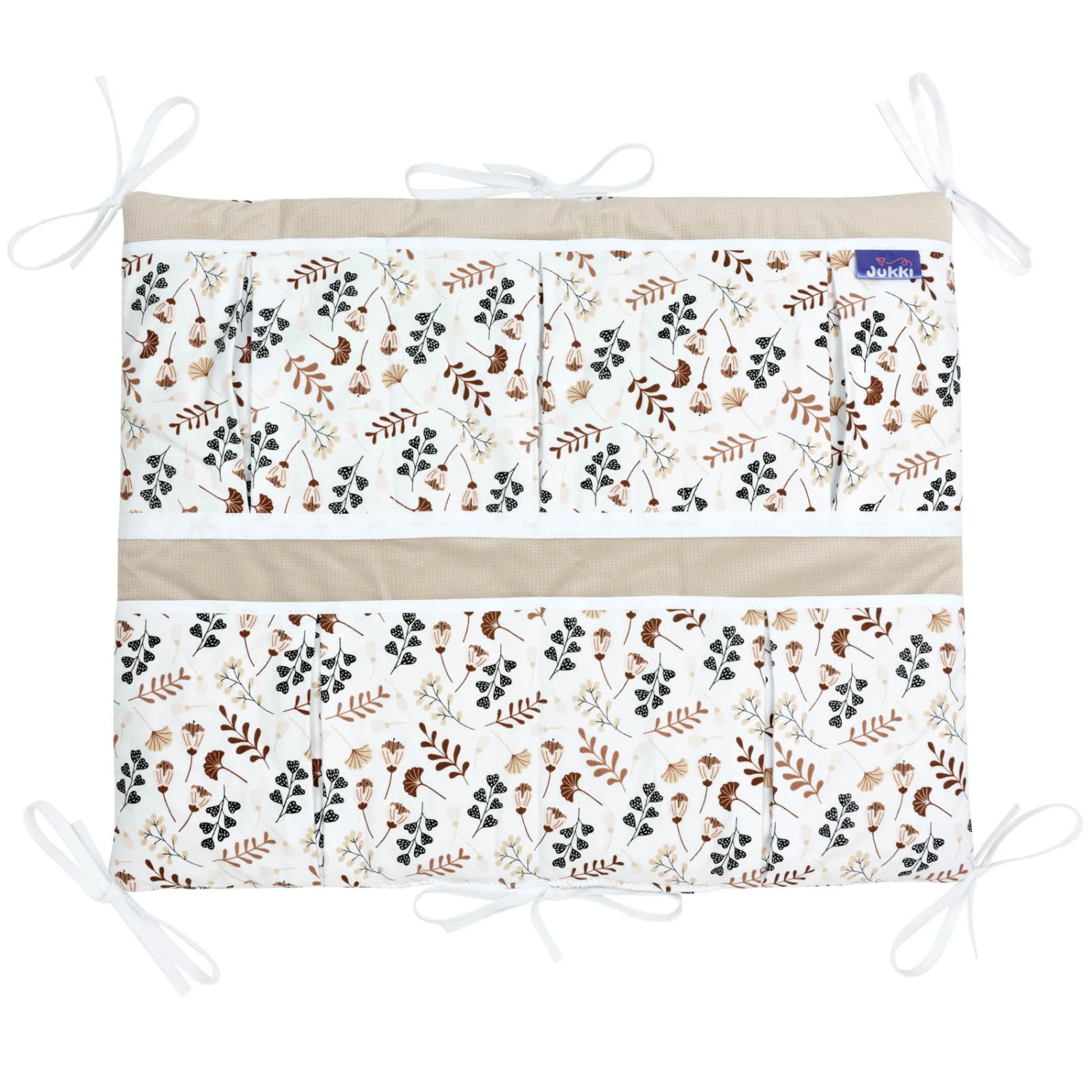 Boho Garden & Ecru Velvet Organisateur De Lit Bébé