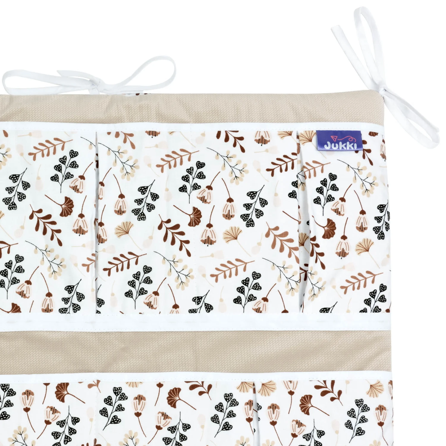 Boho Garden & Ecru Velvet Organisateur De Lit Bébé – Image 2