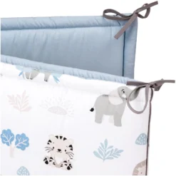 Safari Bleu Pare-chocs De Lit Bébé -Bébés Produits Magasin jukki cotton sheets blue safari 03