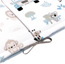 Safari Bleu Pare-chocs De Lit Bébé -Bébés Produits Magasin jukki cotton sheets blue safari 04