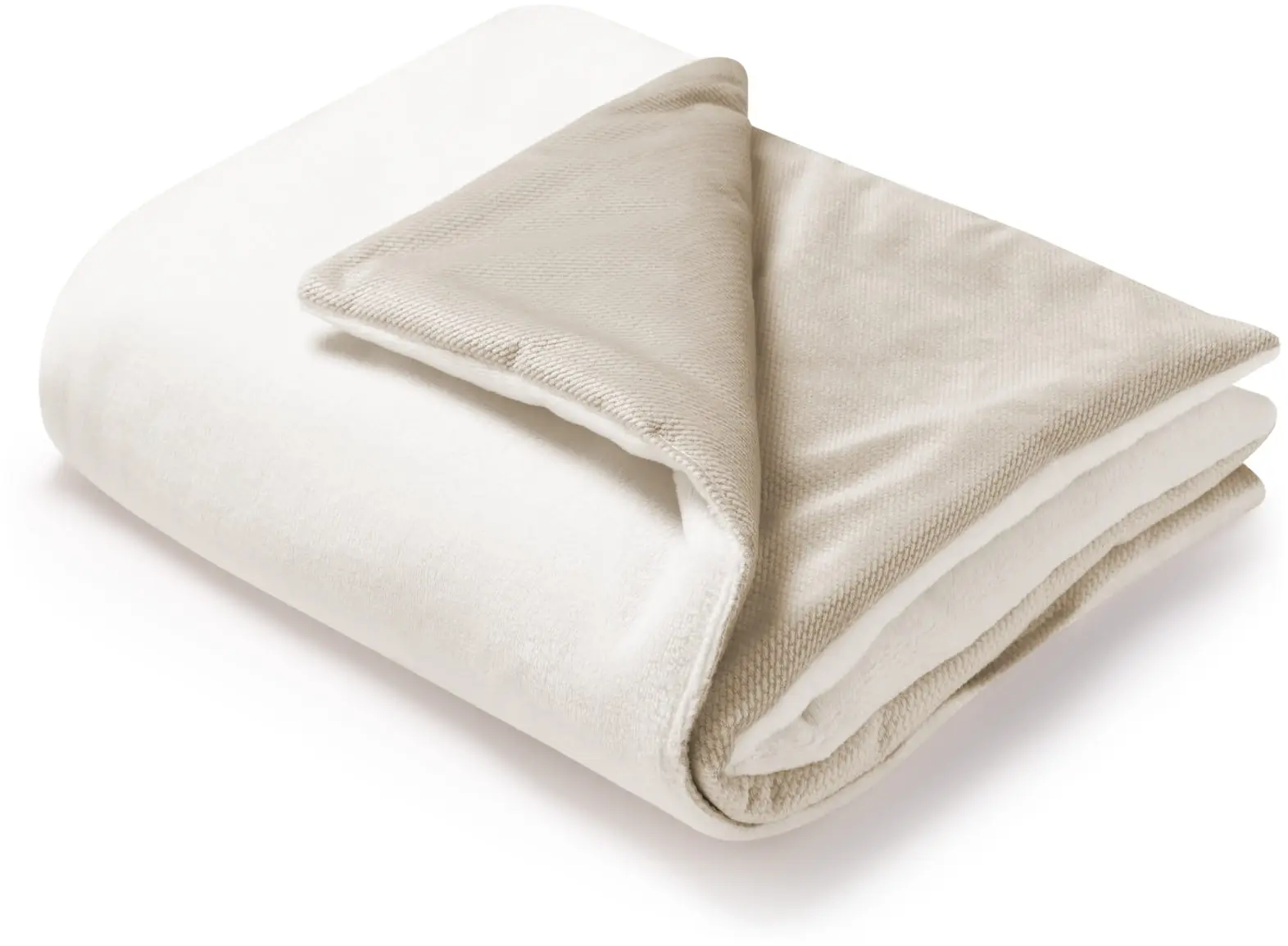 Ensemble De Poussette – Couverture Et Oreiller – Ecru Plush & Ecru Velvet – Image 3