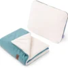 Ensemble De Poussette – Couverture Et Oreiller – Écru Peluche & Émeraude Velours