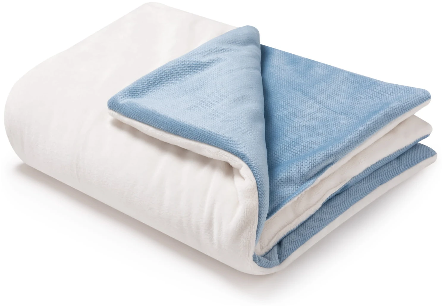 Ensemble De Poussette – Couverture Et Oreiller – Écru Peluche & Denim Velours 3 Ensemble De Poussette – Couverture Et Oreiller – Écru Peluche & Denim Velours – Image 3