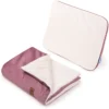 Ensemble De Poussette – Couverture Et Oreiller – Écru Peluche & Vieux Rose Velours