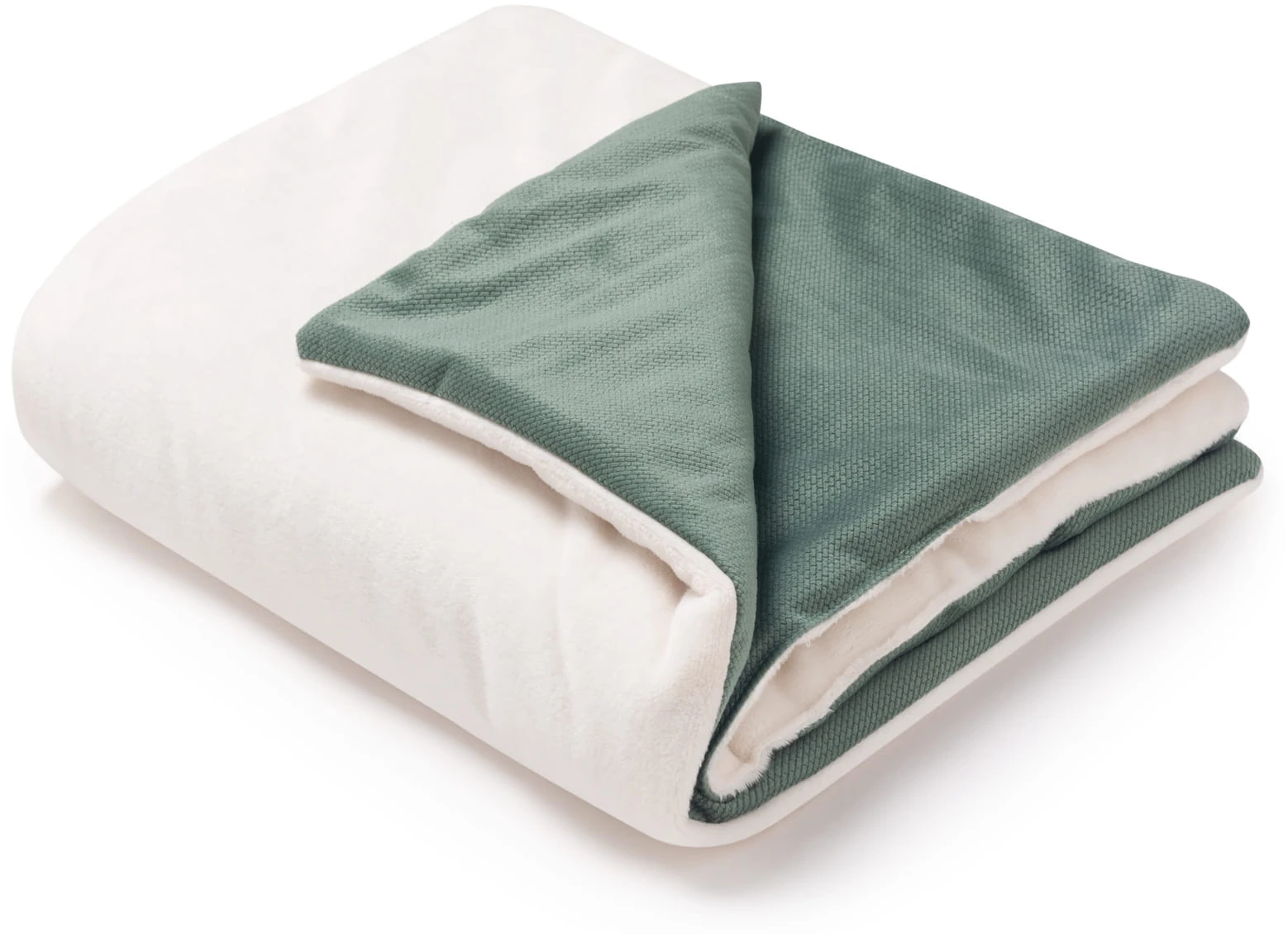 Ensemble De Poussette – Couverture Et Oreiller – Écru Peluche & Olive Velours – Image 3