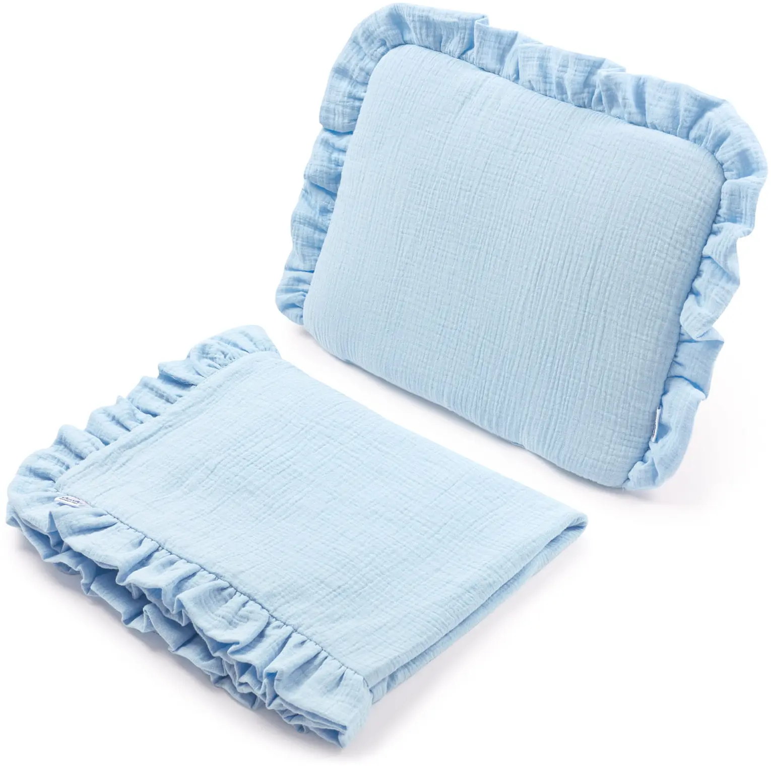 Ensemble De Poussette En Mousseline – Bleu 1 Ensemble De Poussette En Mousseline – Bleu