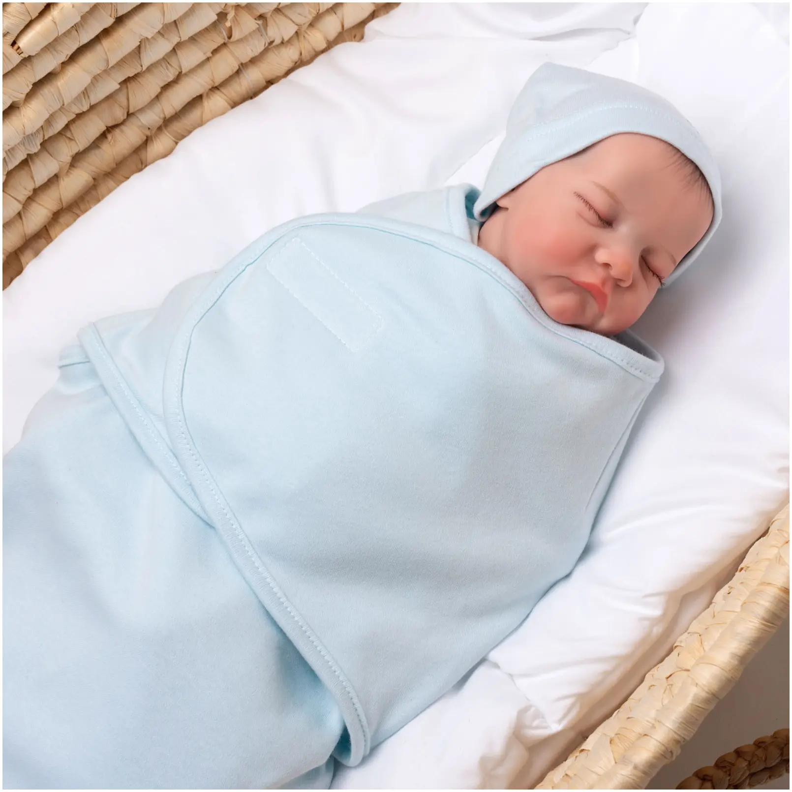 Couverture D’emmaillotage Pour Nouveau-né – Pastel Blue – Image 2