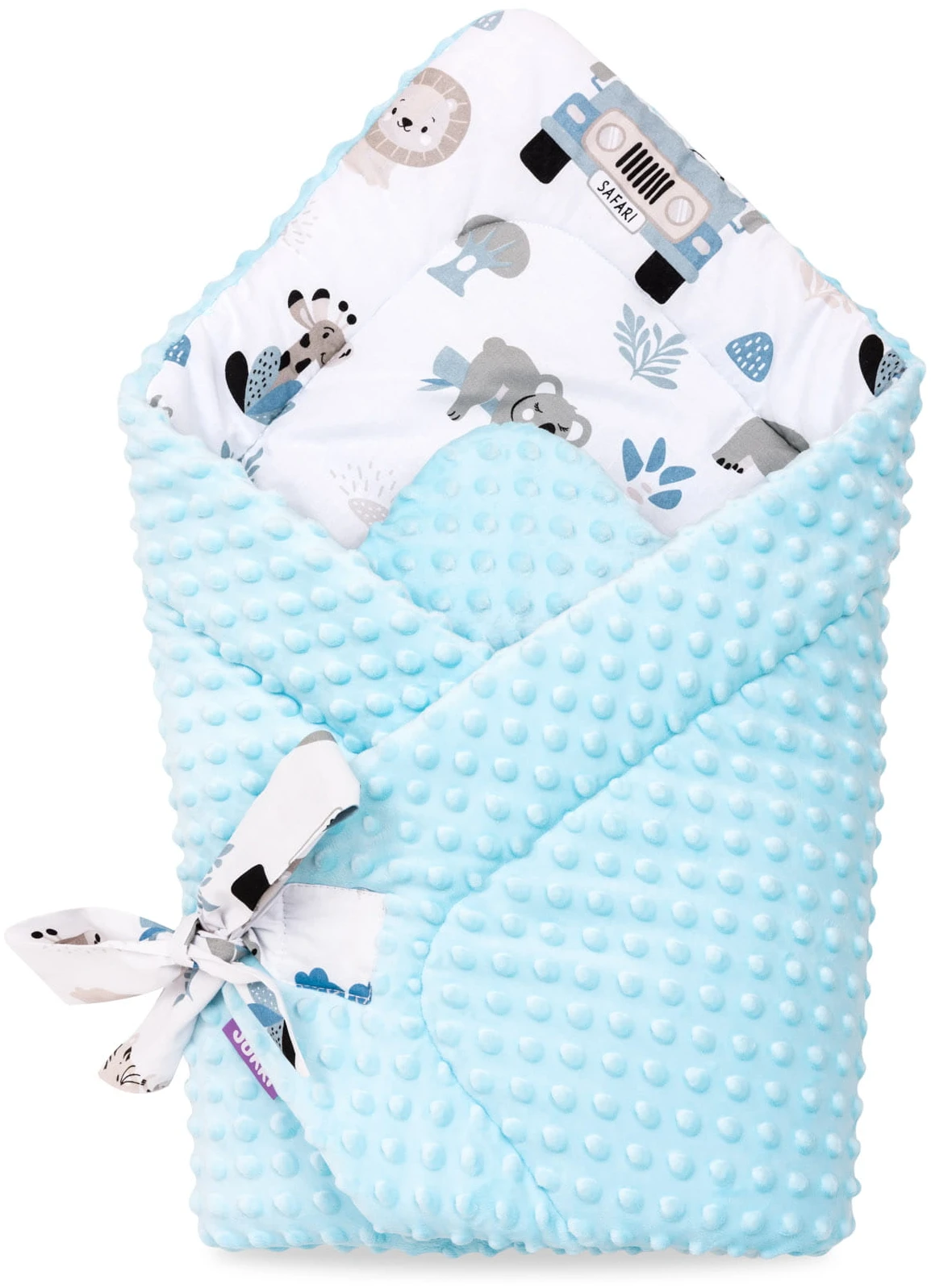 Safari Bleu & Bleu Minky Couverture D’emmaillotage