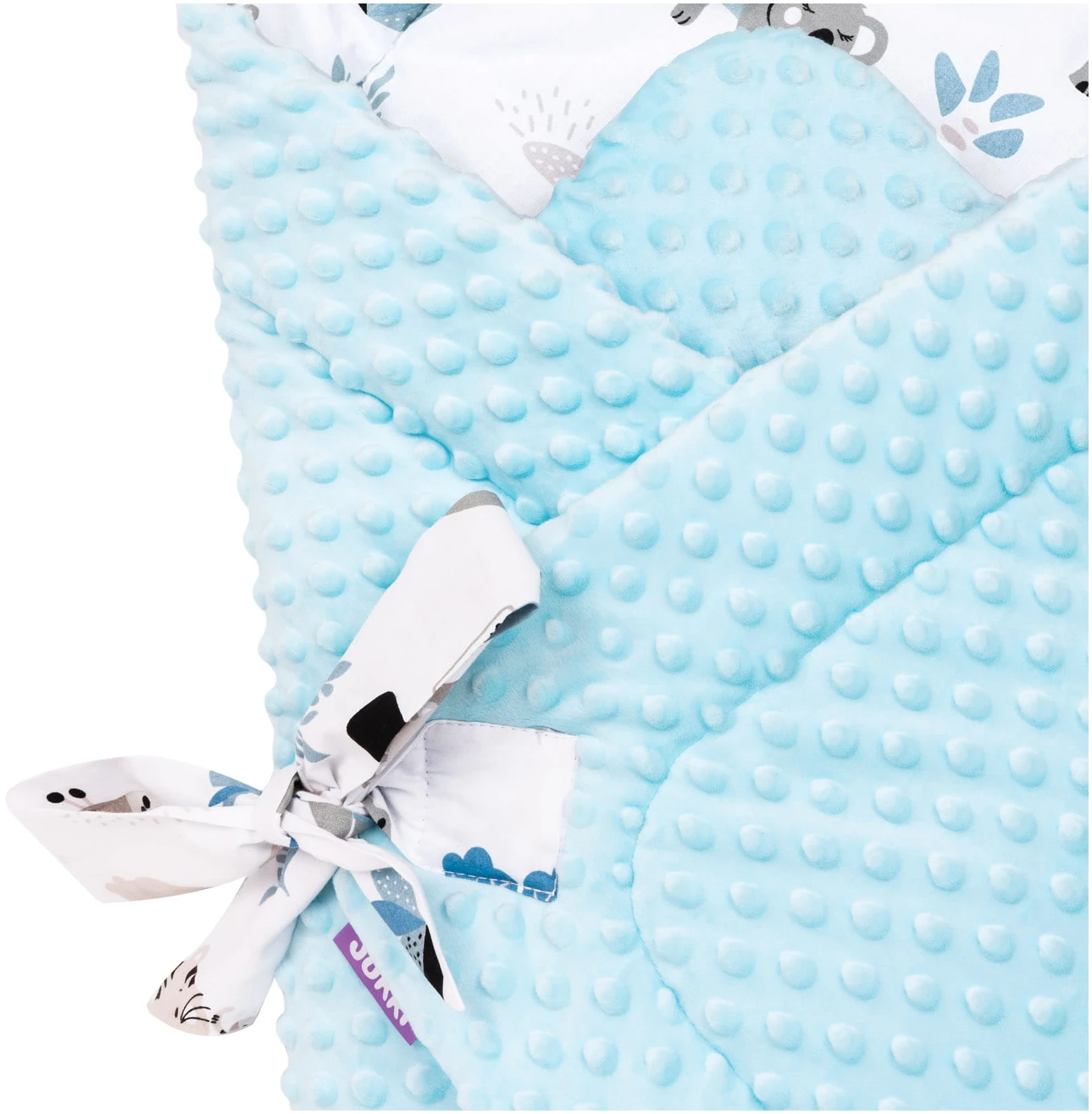 Safari Bleu & Bleu Minky Couverture D’emmaillotage – Image 3