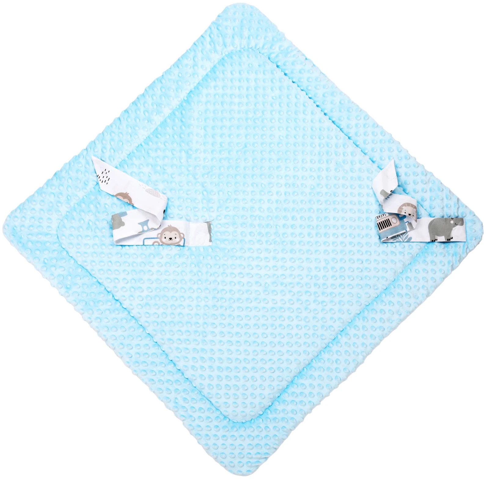 Safari Bleu & Bleu Minky Couverture D’emmaillotage – Image 5
