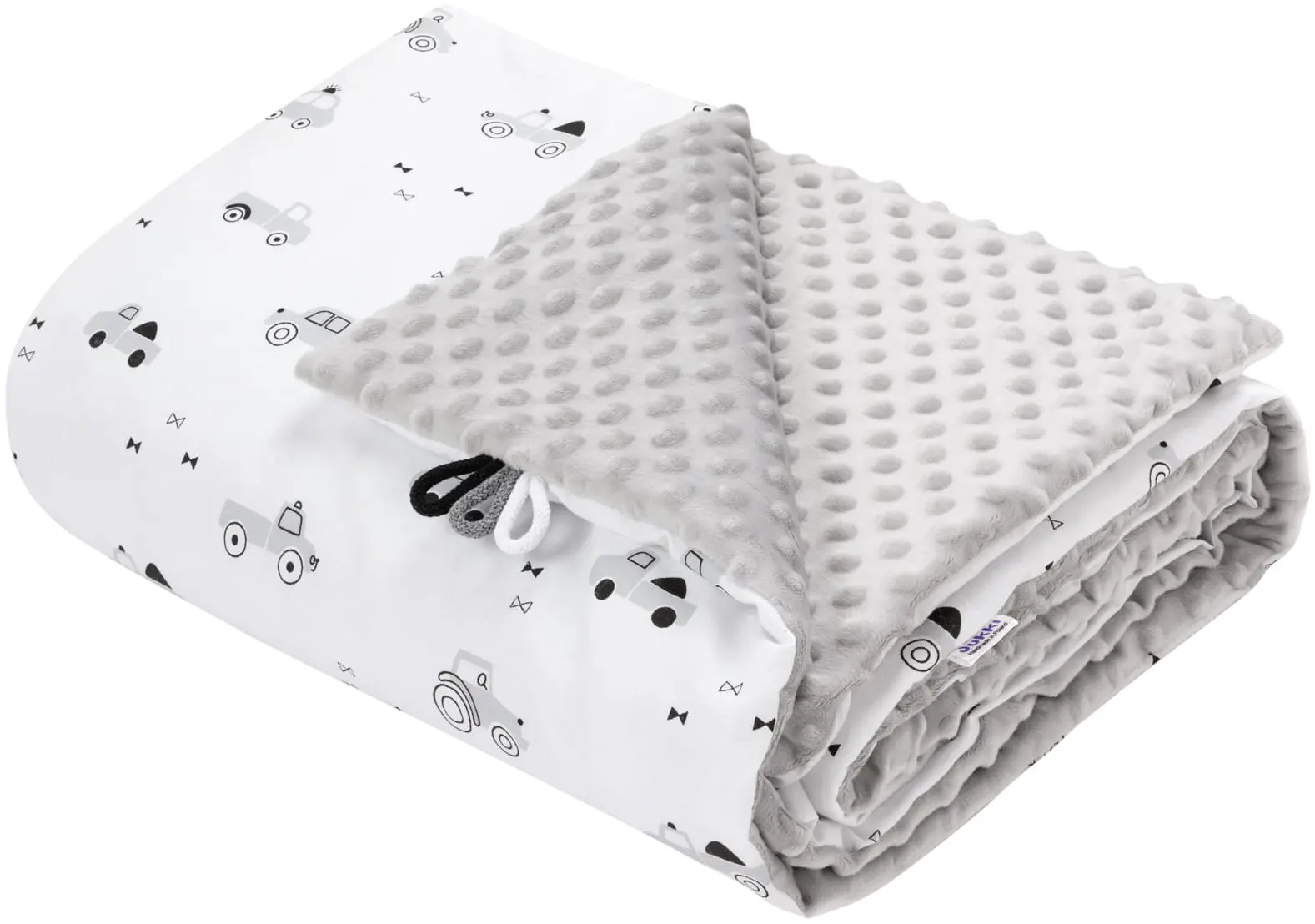 Cosy Ride & Light Grey Minky Couverture Pour Enfants 100x140cm – Image 2