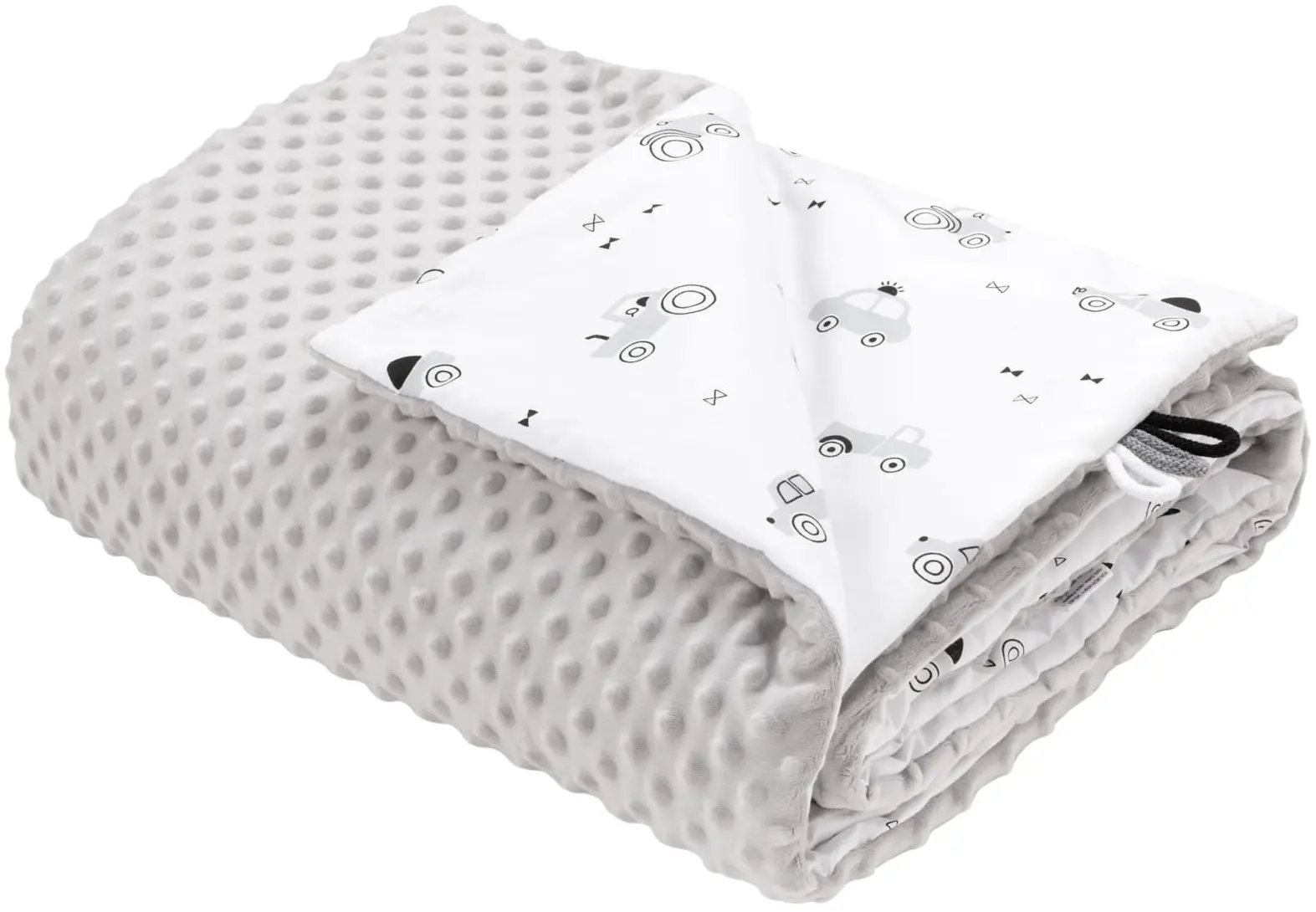 Cosy Ride & Light Grey Minky Couverture Pour Enfants 100x140cm – Image 3